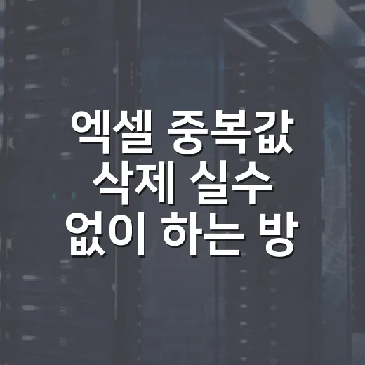 엑셀 중복값 삭제 실수 없이 하는 방법 - 요약