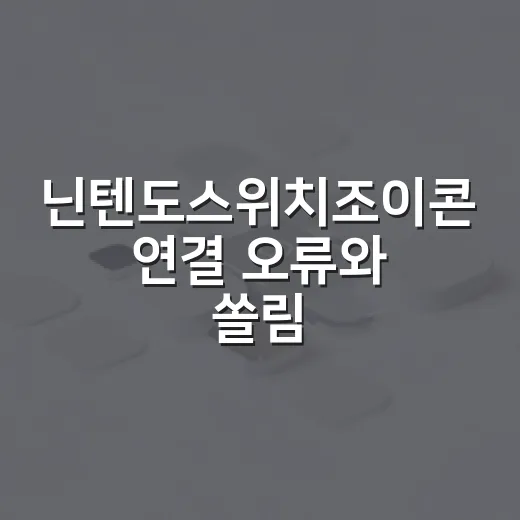 닌텐도스위치조이콘 연결 오류와 쏠림 해결하는 방법 - 요약