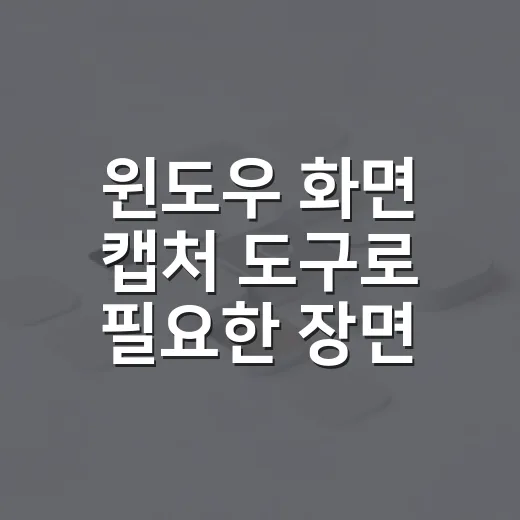 윈도우 화면 캡처 도구로 필요한 장면만 저장하는 방법 - 요약