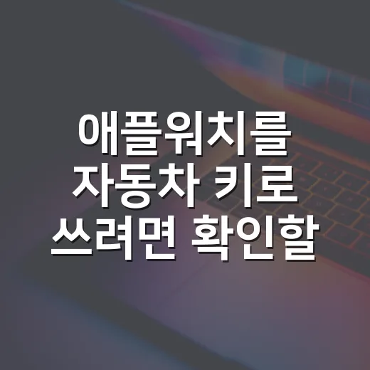 애플워치를 자동차 키로 쓰려면 확인할 것들 - 요약