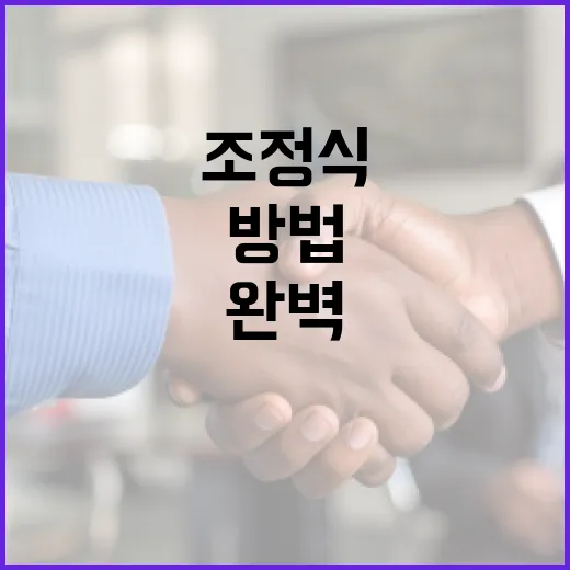 조정식을 완벽하게 준비하는 방법 - 요약