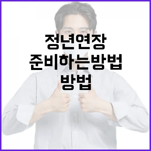 정년연장을 준비하는 방법 - 요약