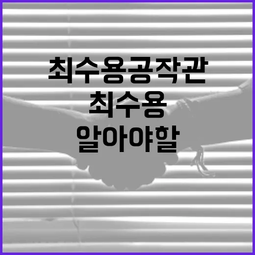 최수용 공작관에 대해 알아야 할 모든 것 - 요약