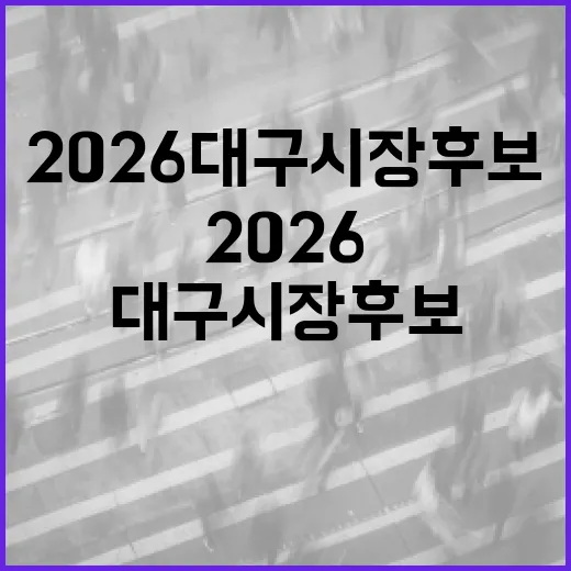2026 대구시장 후보에 대해 알아보는 방법 - 요약