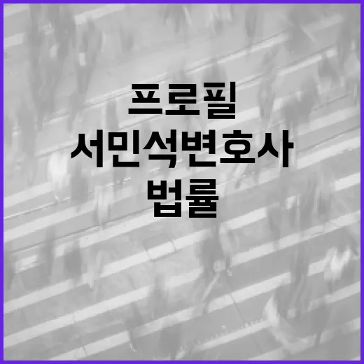 서민석 변호사 프로필을 통해 알아보는 법률 전문가의 길 - 요약