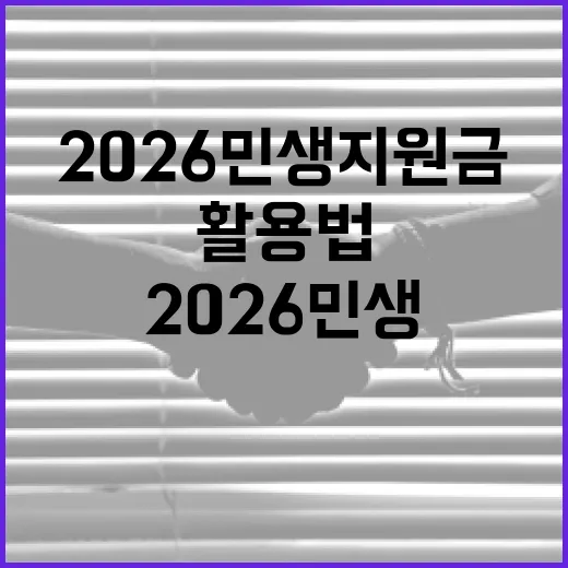 2026 민생지원금을 받는 방법과 활용법 - 요약