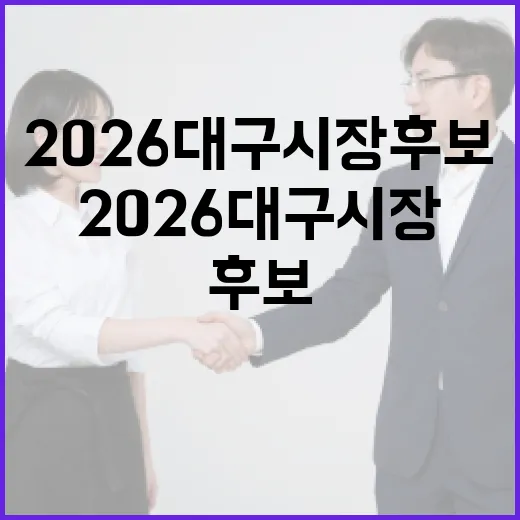 2026 대구시장 후보를 알기 위한 방법 - 요약