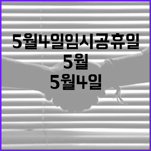 5월 4일 임시공휴일을 즐기는 방법 - 요약