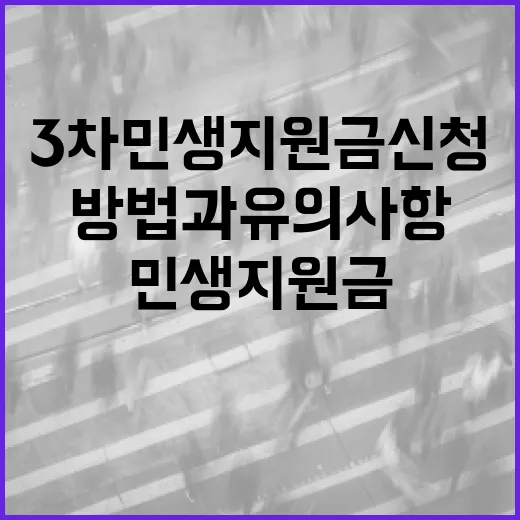 3차 민생지원금 신청하는 방법과 유의사항 - 요약