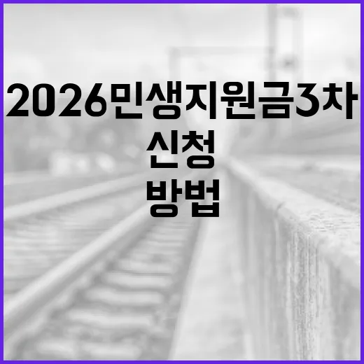 2026 민생지원금 3차를 받는 방법: 신청부터 혜택까지 - 요약