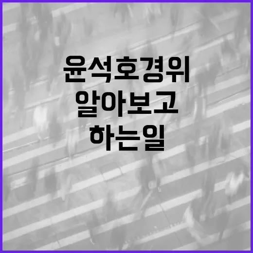 윤석호 경위에 대해 알아보고 그가 하는 일 이해하기 - 요약