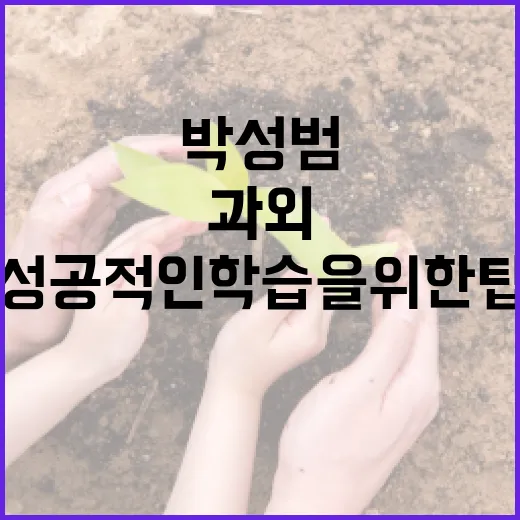 박성범 과외로 성공적인 학습을 위한 팁 - 요약