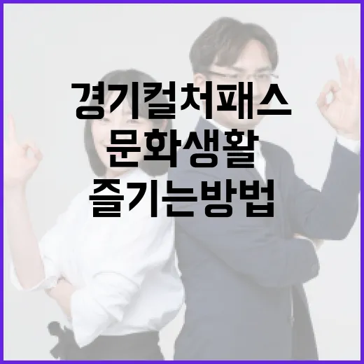 경기컬처패스를 활용하여 문화생활을 풍요롭게 즐기는 방법 - 요약