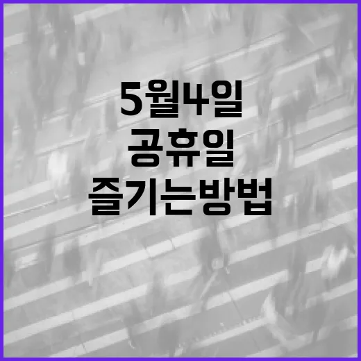 5월 4일 공휴일을 즐기는 방법 - 요약