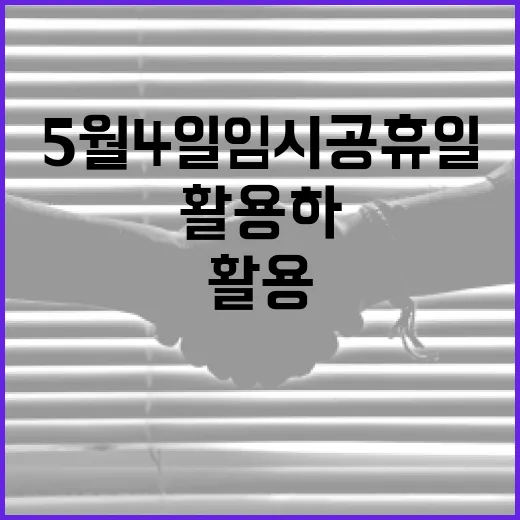 5월 4일 임시공휴일을 최대한 활용하는 방법 - 요약