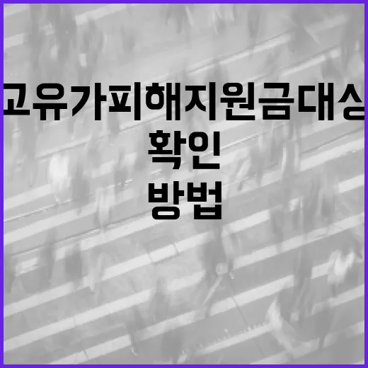 고유가 피해지원금 대상을 확인하는 방법 - 요약