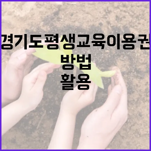 경기도 평생교육이용권을 활용하는 방법 - 요약