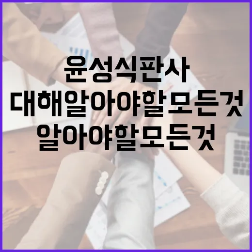 윤성식 판사에 대해 알아야 할 모든 것 - 요약