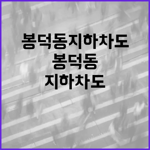 봉덕동 지하차도를 효율적으로 이용하는 방법 - 요약