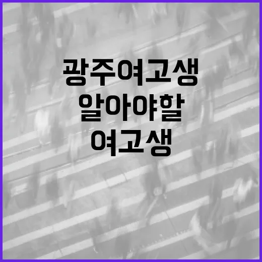 광주 여고생이 알아야 할 학업과 생활 균형 잡는 방법 - 요약