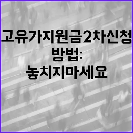 고유가 지원금 2차 신청하는 방법: 놓치지 마세요! - 요약