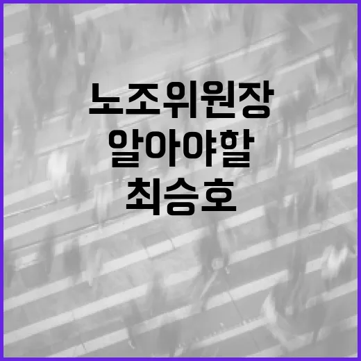 최승호 노조위원장에 대해 알아야 할 모든 것 - 요약