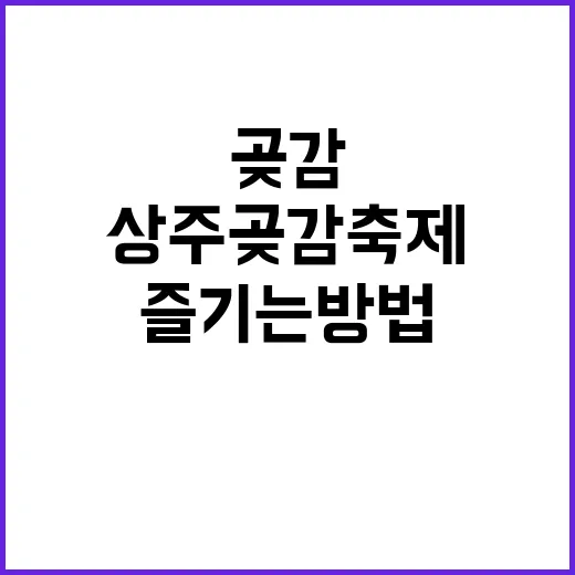 상주곶감축제를 최대…
