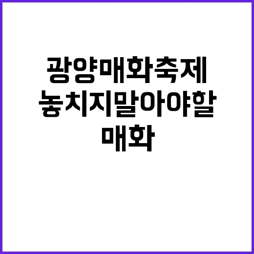 광양 매화축제를 즐…