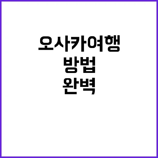 오사카 여행을 완벽하게 준비하는 방법