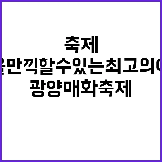 광양 매화축제를 즐…