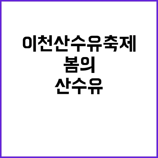 이천 산수유축제를 …