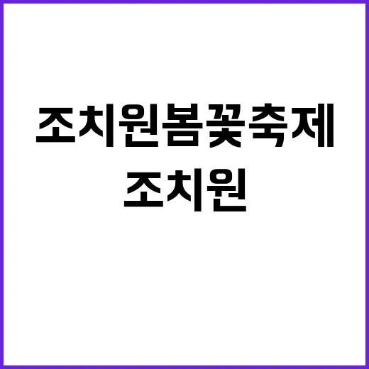 조치원 봄꽃축제를 …