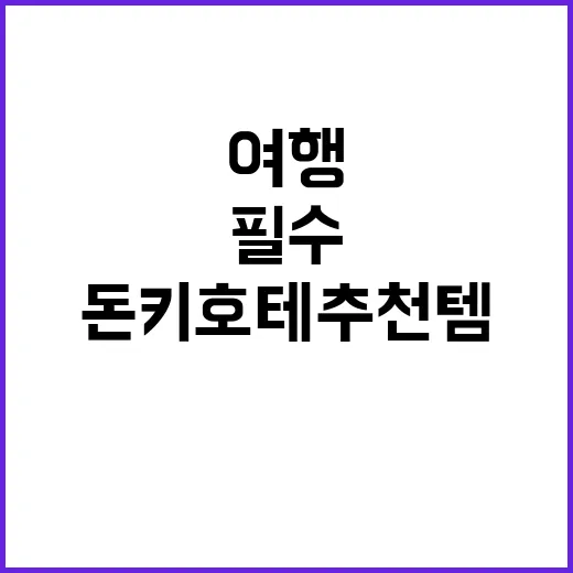 여행 중 필수 아이…