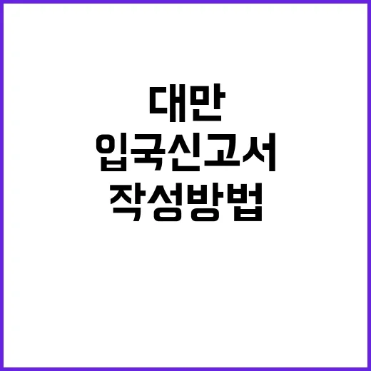 대만 입국신고서 작…