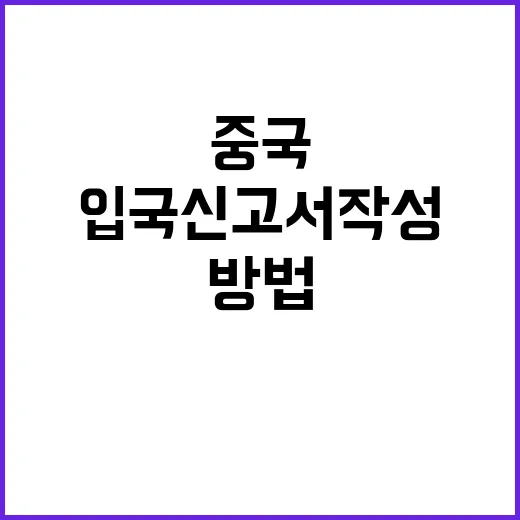 중국 입국신고서 작…