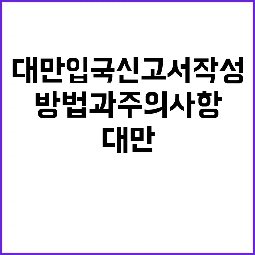 대만 입국신고서 작…