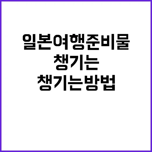 일본여행 준비물을 …