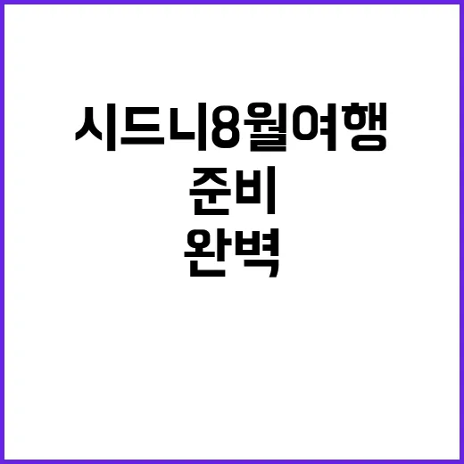 시드니 8월 여행을…