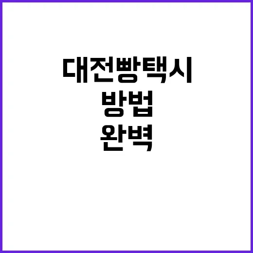 대전 빵택시 여행을…
