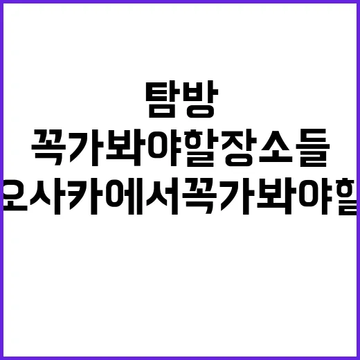 오사카에서 꼭 가봐…