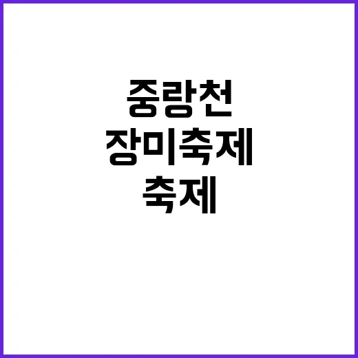 중랑천 장미축제를 만끽하는 방법