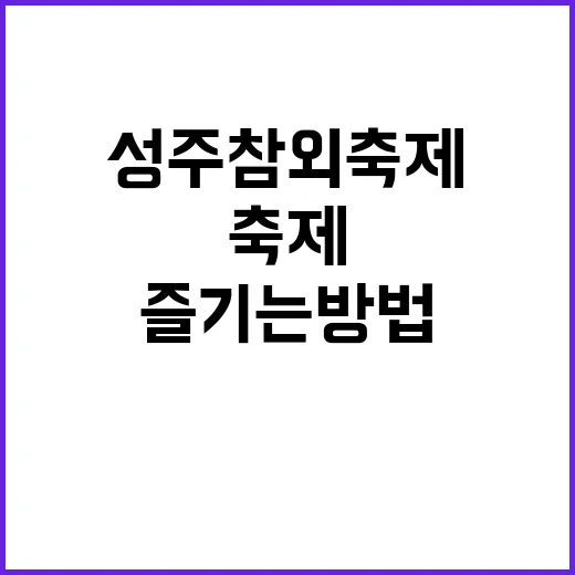 성주참외축제를 즐기는 방법: 놓치지 말아야 할 포인트