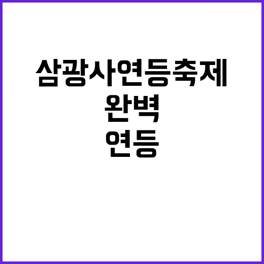 삼광사 연등축제를 …