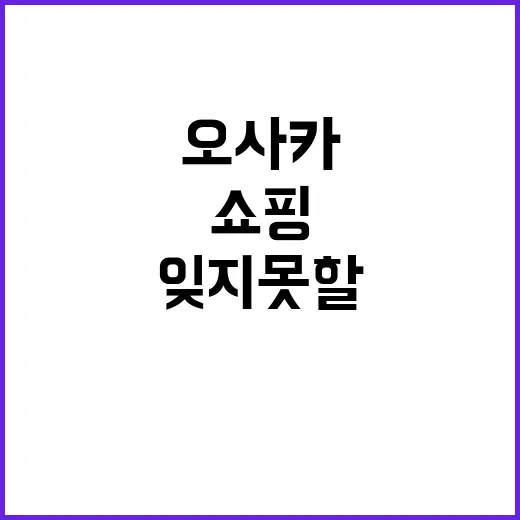 오사카에서 쇼핑하기…