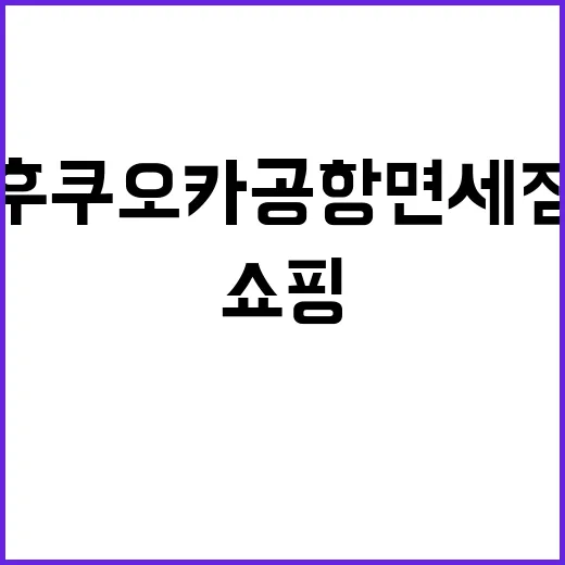 후쿠오카 공항 면세점에서 놓치지 말아야 할 쇼핑 팁