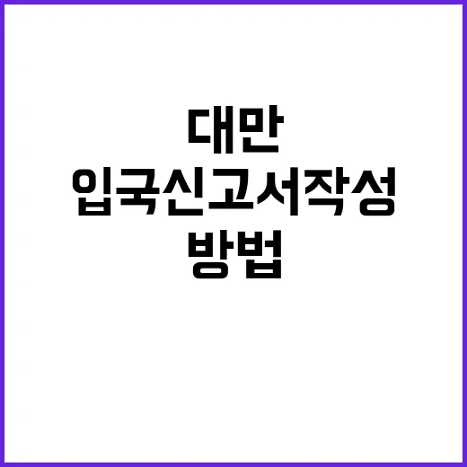대만 입국신고서 작…