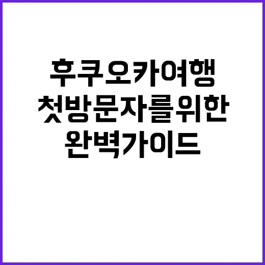 후쿠오카 여행 완벽…