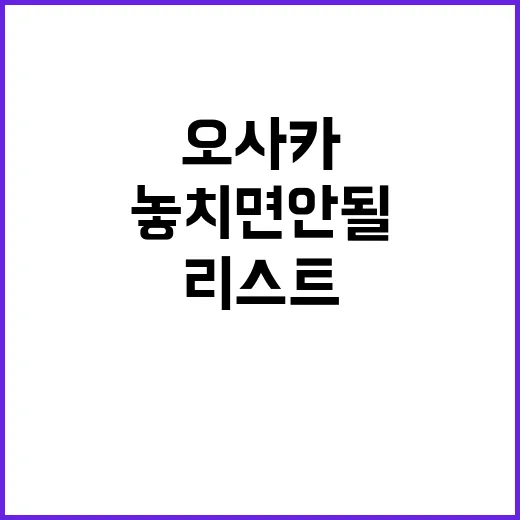 오사카에서 놓치면 안 될 쇼핑리스트