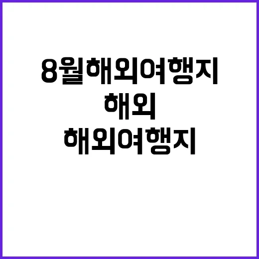 8월 해외여행지를 …