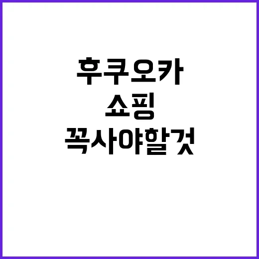 후쿠오카에서 쇼핑할…